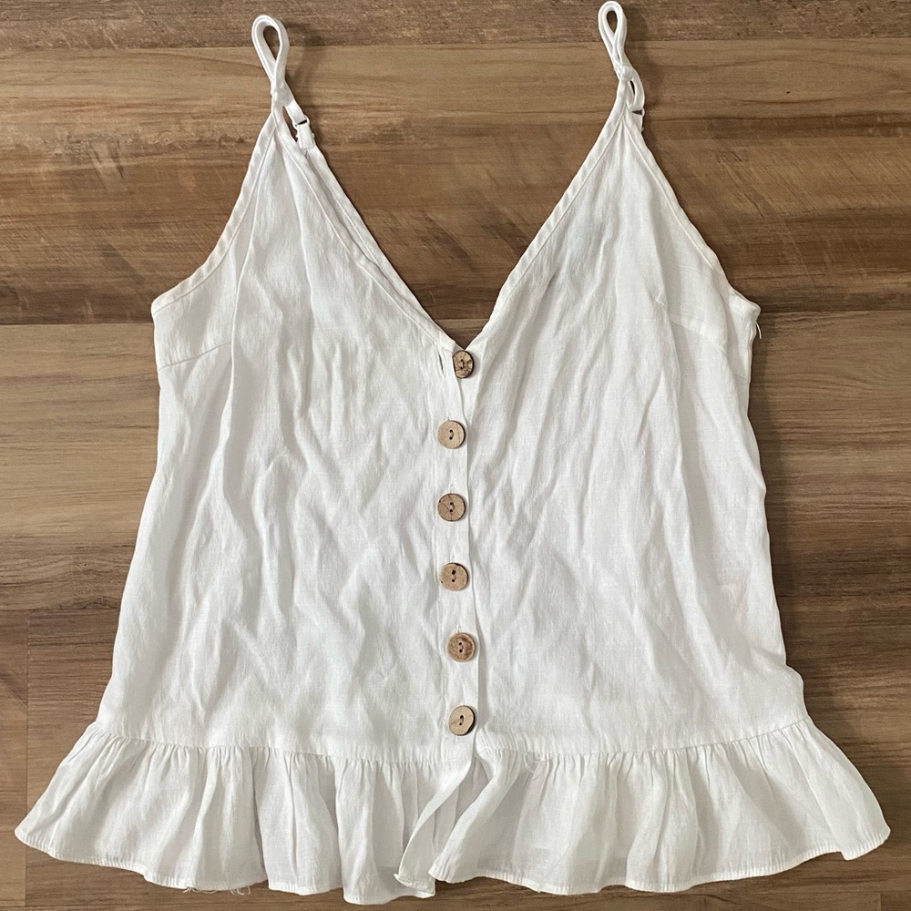White Button-Down Tank with ✨FLAIR✨